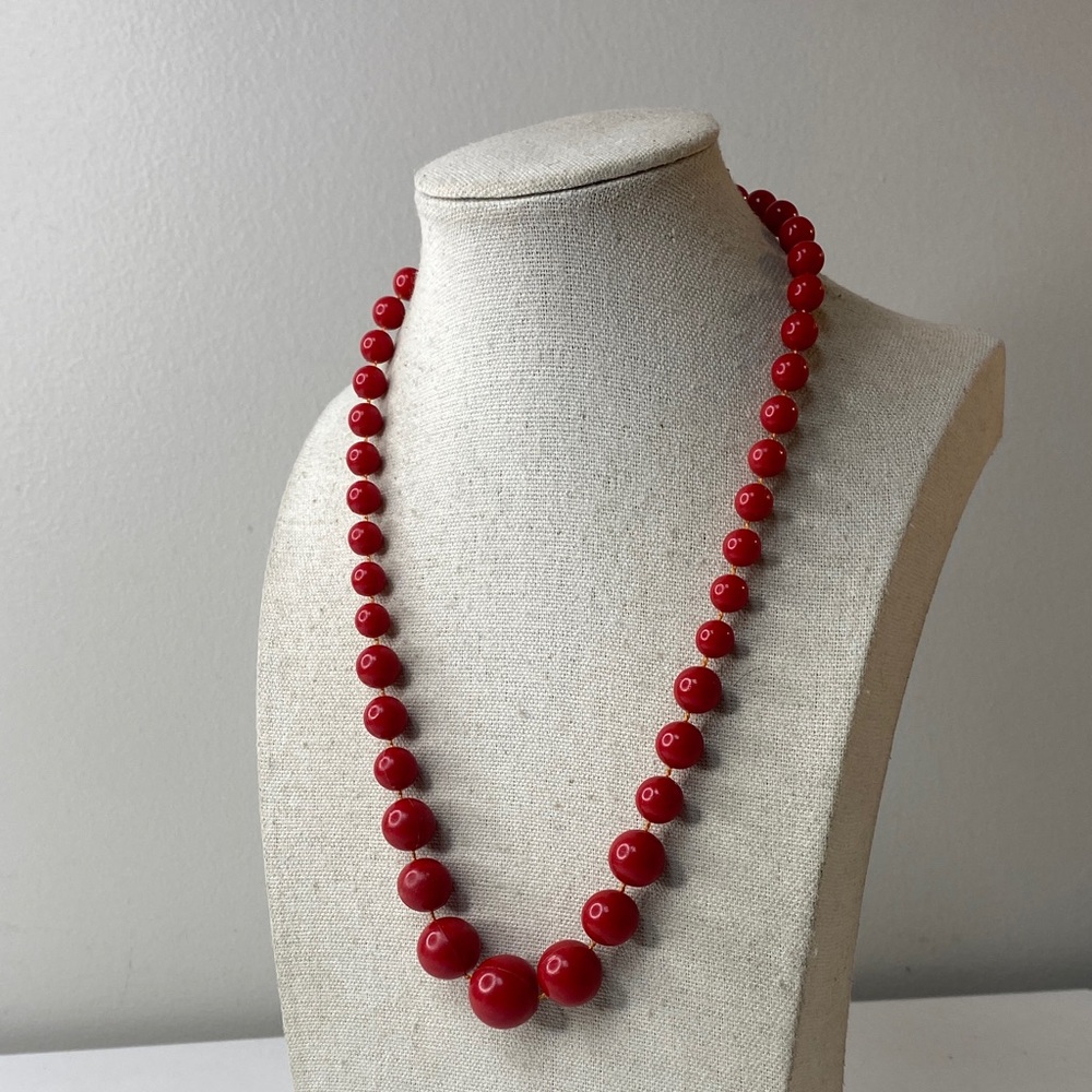 Elegant Red Beaded Necklace - Classic Women’s Jewelry